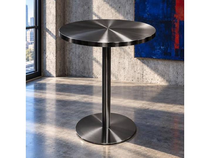 Bistrotisch aus Edelstahl, rund oder quadratisch, 4 Farben Zwei Formen und vier Farben; alle Tischgrößen sind 75 cm hoch(Round - Black,15.7x15.7x29.5in)