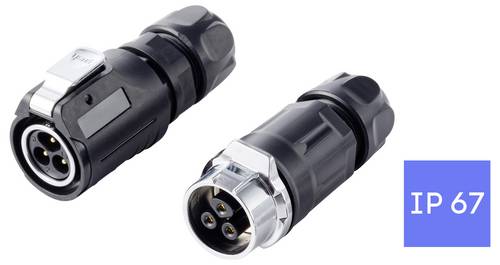 TRU COMPONENTS TC-15034224 Steckverbinder-Set Wasserdichter Steckverbinder Gesamtpolzahl: 3 1St.