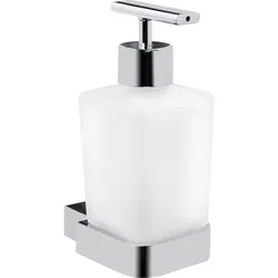 Seifenspender Eivor mit Wandhalter Zink verchromt Glas satiniert Evenes