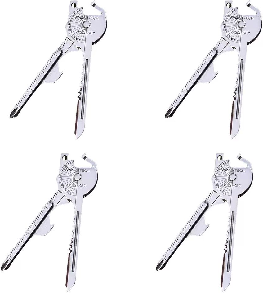 INF Lot de 4 porte-clés multifonctions : Mini couteau pliant 8-en-1