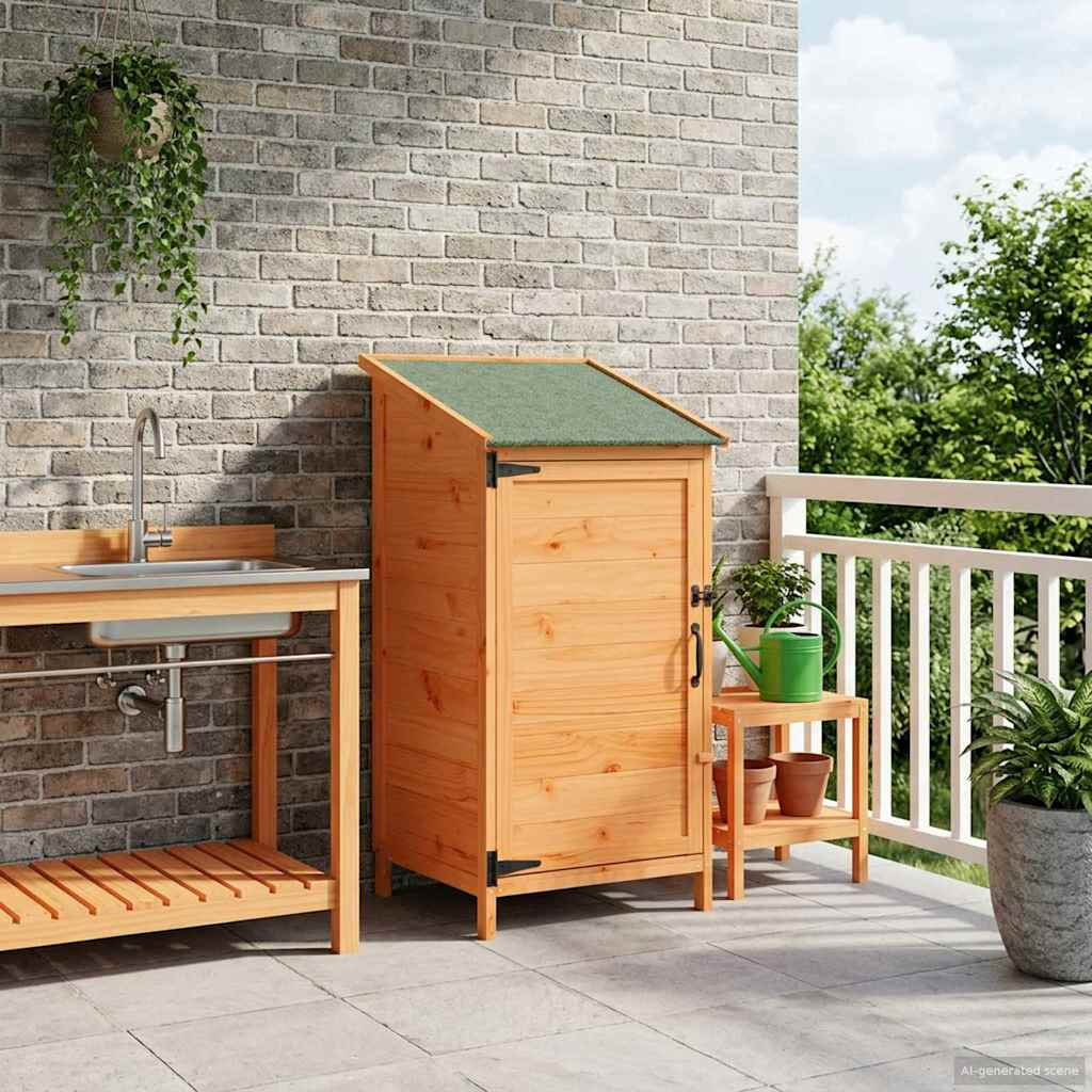 Vidaxl Garden Shed Engineered Wood Outdoor Storage For Tools Supplies Wooden Brown 59cm W X 56cm D X 113.5cm H