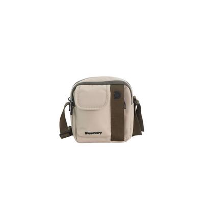 Schultertasche DISCOVERY "Downtown", Damen, Gr. B/H/T: 17,5cm x 17,5cm x 5cm, beige (sand), Kunstfaser, mehrfarbig, Taschen Schultertasche, mit zwei Hauptfächern