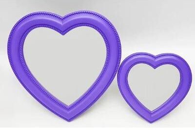 Uplift Essentials Elegant Heart Shaped Silhouette Vanity Mirror purple