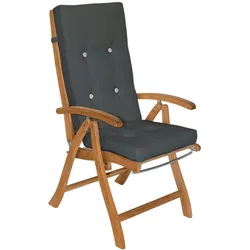 Casaria Deuba 6er Set Stuhlauflage für Hochlehner  - anthrazit