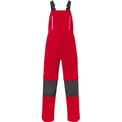 Latzhose "20295" Shift - 49 - rot/dunkelgrau