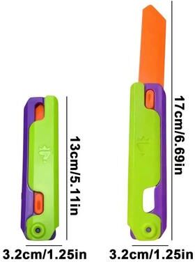 Uplift Treasures 3D Printed Carrot Fidget Toy Folding Puzzle 1pc f1 Green