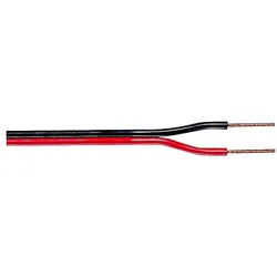 Bipolarisiertes Flachbandkabel 2x0,75 mm2, rotes und schwarzes Kabel, 100-m-Rolle