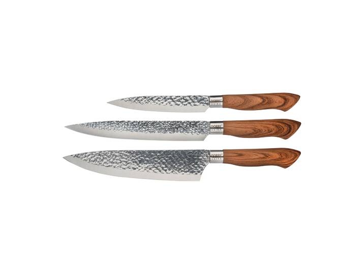 Dorre Ensemble de 3 couteaux en acier inoxydable Akira Marron