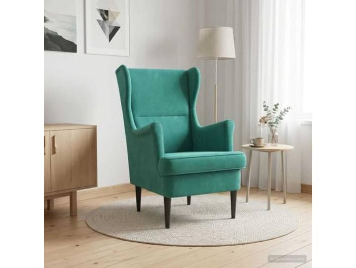 YUTAASU Turquoise Velvet Accent Chair for Bedroom Removable Cushion, Rubberwood Legs, Sturdy Metal Frame, Modern Living Room Seating