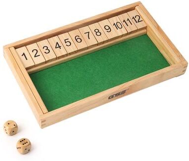 GSE Games & Sports Expert GSE™ Wooden 12 Number Shut The Box Dice Game Set for Family Game Night, Dice Table Games, Bar Games