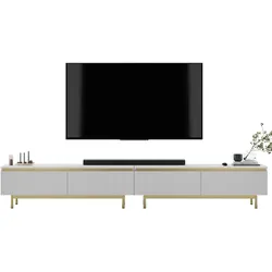 TV-LOWBOARD 2er-Set Selene Weiß matt 280 cm mit Metallrahmen
