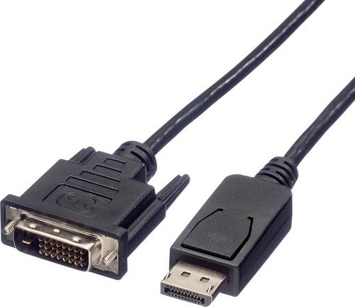 Roline DisplayPort / DVI Adapterkabel DisplayPort Stecker, DVI-D 24+1pol. Stecker 1.00 m Schwarz 11.04.5613 Geschirmt DisplayPort-Kabel