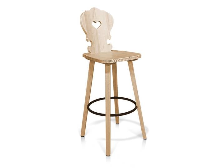VALERIO Barstuhl, Material Massivholz, Esche lackiert