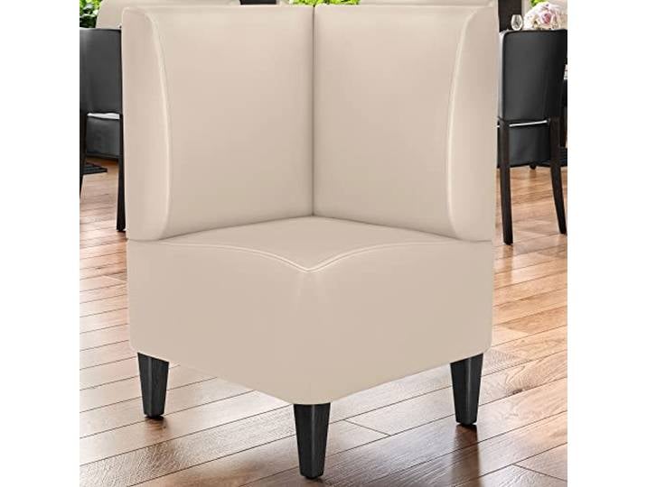 GGMMÖBEL Miami Gastro Eckbank B:H 64 x 103 cm Creme Glatt Leder Bistro Eckbank