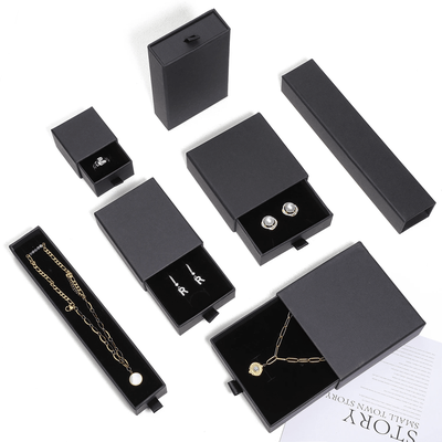 Luxury Drawer Style Jewelry Box Elegant Black Gift Packaging 3
