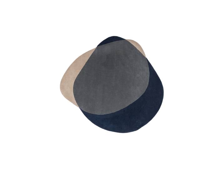 Handgetufteter Designer Wollteppich „Element Arp Blue“, verschiedene Grössen Beige, Blau BRINK & CAMPMAN