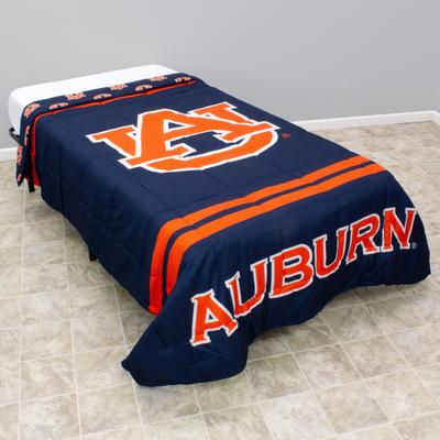 College Covers Auburn Tigers Reversible Big Logo Soft and Colorful Comforter
