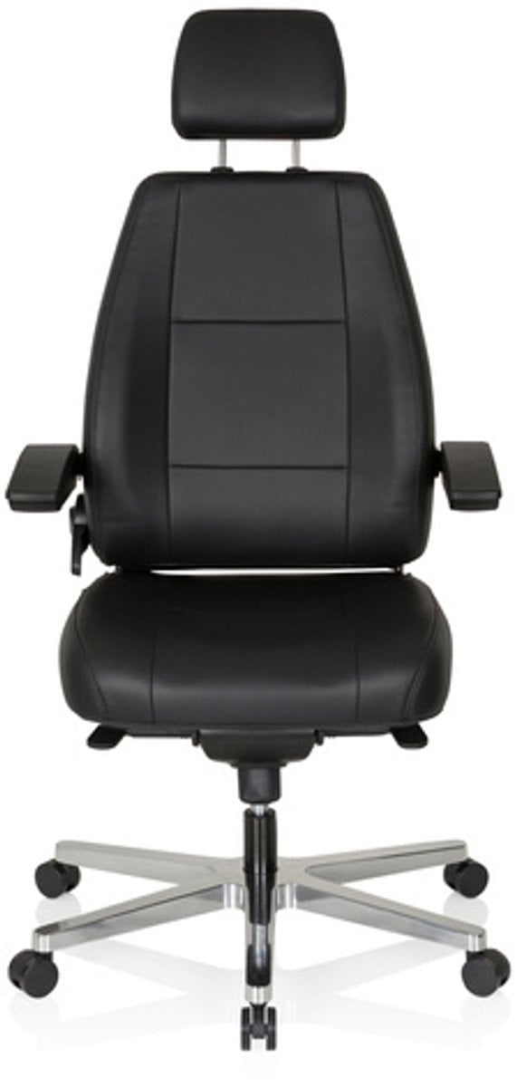 hjh OFFICE 24 HOURS Professionele ergonomische bureaustoel met armleuningen, volledig zwart