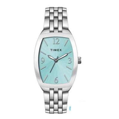 Quarzuhr TIMEX "CHARLOTTE", blau (silberfarben), Armbanduhren, Damen, Quarzuhr, Armbanduhr, Damenuhr, Metallarmband, analog