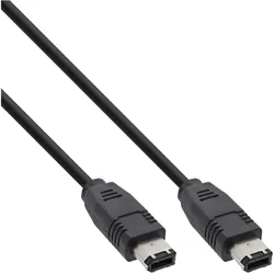 INLINE FireWire Kabel, IEEE1394 6pol Stecker / Stecker, schwarz, 0,5m