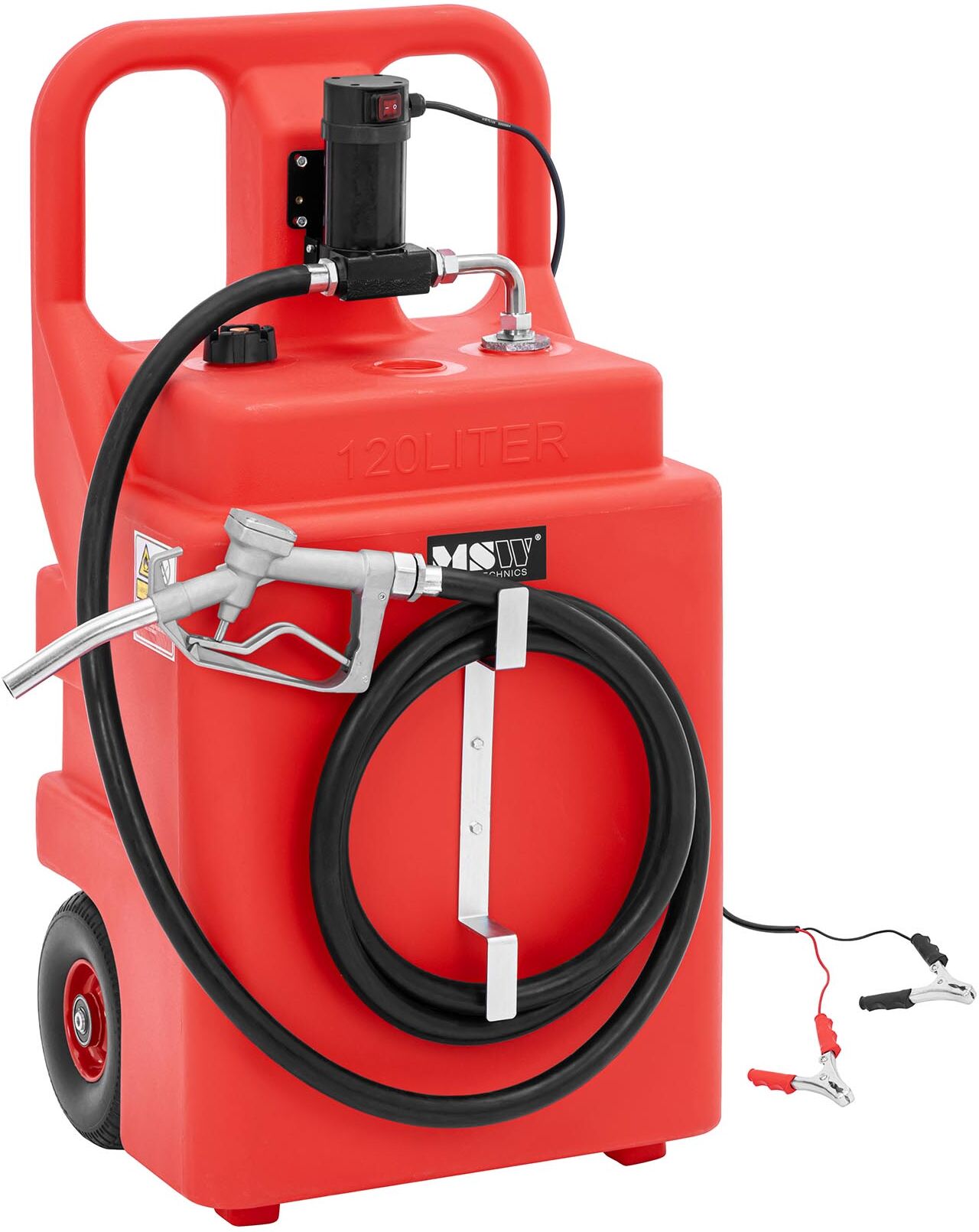 MSW Mobil dieseltank - med elektrisk pumpe, tankpistol og hjul - 120 l - 40 l/min. MSW-PFT-120-D