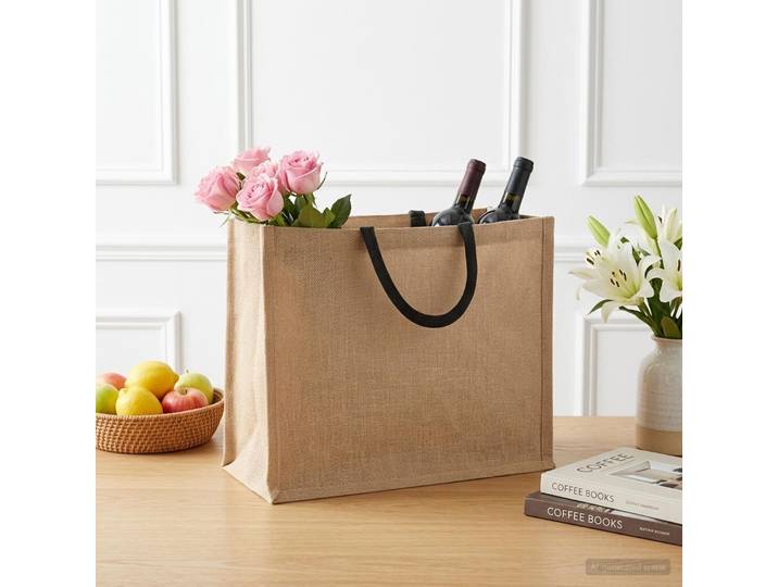 vidaXL Jute-Handtaschen 50 Natürlich und Schwarz 42 x 33 x 19 cm