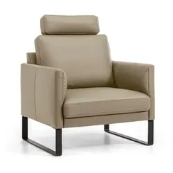 Segmüller Werkstätten Sessel Silenzio03 Leder Grau Stein