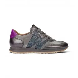 Wonders für Damen. A-4810 Leder-Sneaker Tot grau (36), Wohnung, Schnürsenkel, Lässig