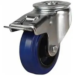 RS PRO, Möbelrollen, Rubber, braked bolt hole castor dia 80mm