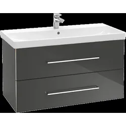 Villeroy & Boch Avento Waschtischunterschrank, 2 Auszüge, 980x514x484mm, Griff chrom Glanz, A89200VR, Farbe: Graphite