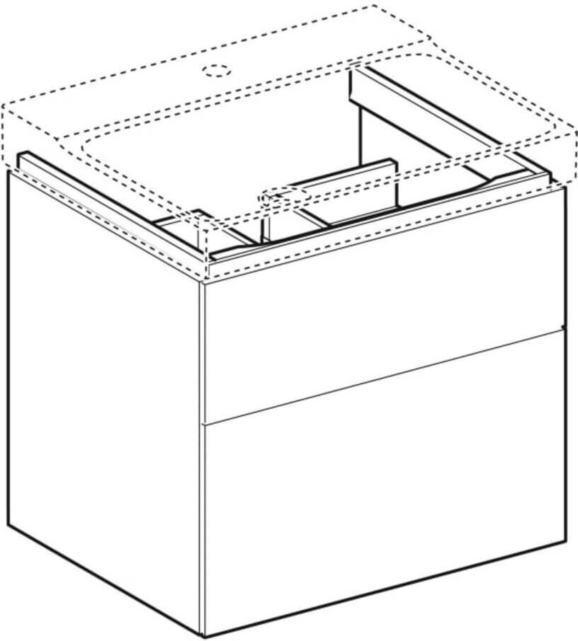 Geberit Waschtischunterschrank Xeno2 58x53x46,2cm, hochgl./we, m 2 Schubladen (500506011)