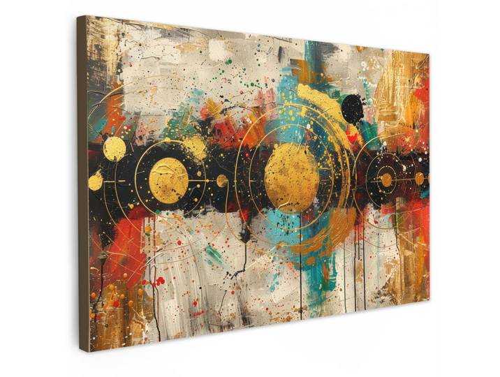 LEINWANDBILD Abstrakt - Kunst - Gold - Modern Gemälde 60x40 cm