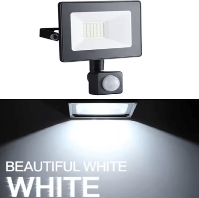 Inspire Curations LED PIR Motion Sensor Floodlight IP66 Waterproof Outdoor Security Spotlight (10W50W) cold White 30w ac220v