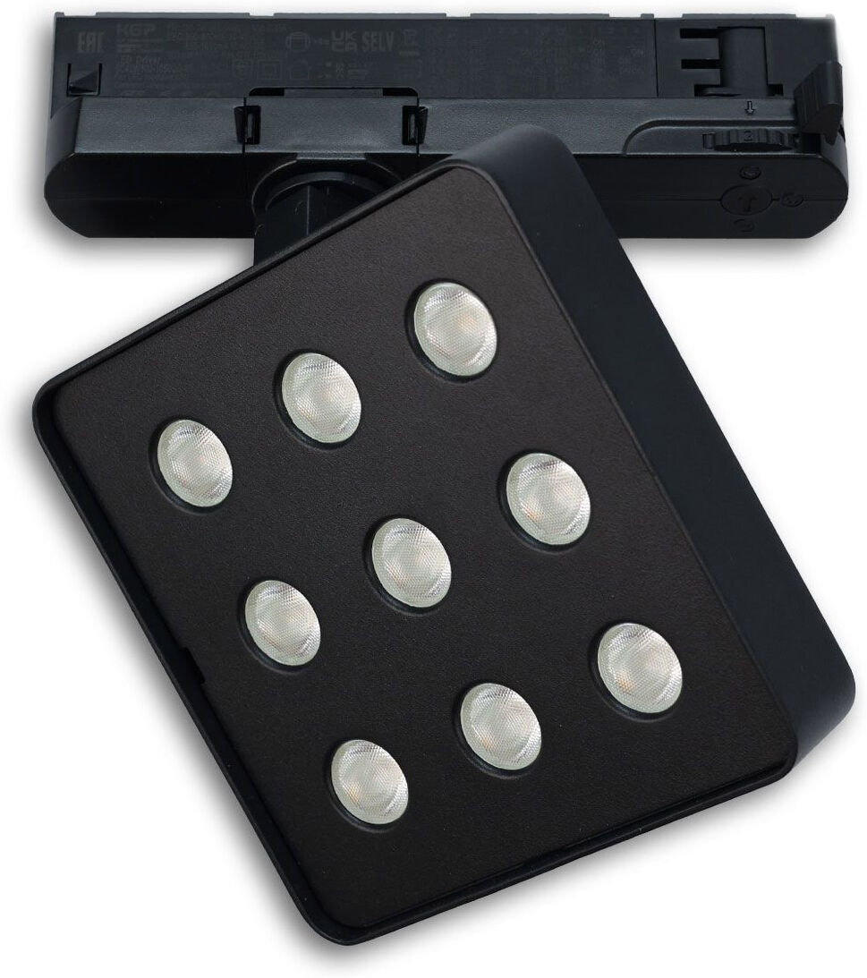 Isoled 3-Phasen Schienen-Strahler Matrix, 20w, 40°, Schwarz, 4000k, Ugr