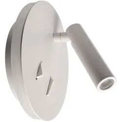Deko-Light LED Wandleuchte BRAHE IV, indirekt, mit LED Lese-Spot, 8.5W 3000K 490lm 25°, getrennt schaltbar, verkehrsweiß D-341242