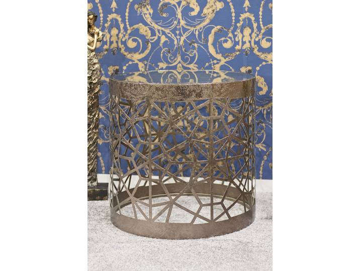 Beistelltisch HAKU Sofatisch, Wohnzimmertisch , braun (kupfer, kupfer, kupfer), B:50cm H:50cm T:50cm, Tische, Beistelltisch, zylindrisch - aus Metall Kupfer B/T/H //50 cm