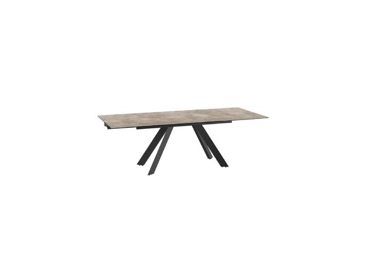 Ausziehbarer Designer Esstisch „Ontario“ mit Keramik-Tischplatte, verschiedene Grössen Zementgrau Akante Design