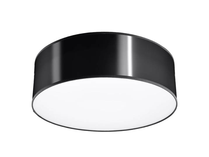 Plafonnier rond en acrylique, noir L: 25cm
