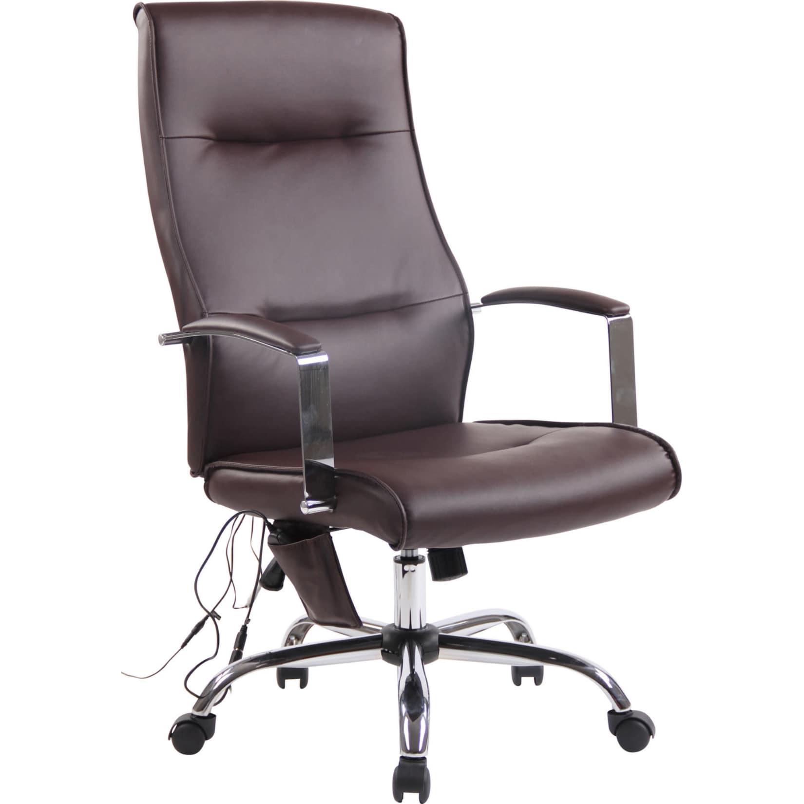 CLP Bürostuhl Portland Kunstleder mit Massagefunktion Farbe: braun, Material: Kunstleder