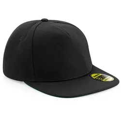 Beechfield Unisex 5-Panel Flatpeak Kappe Flache Cap B660 black/black/black one size