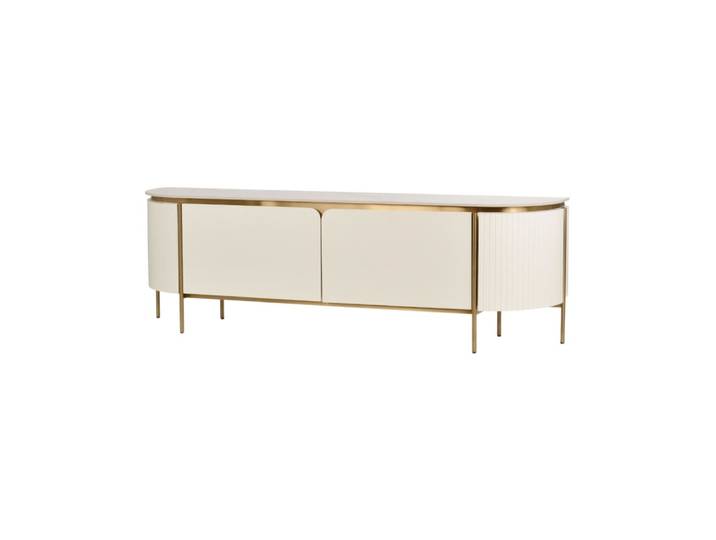 Meuble TV coloris beige 200 x 40 x 60 cm