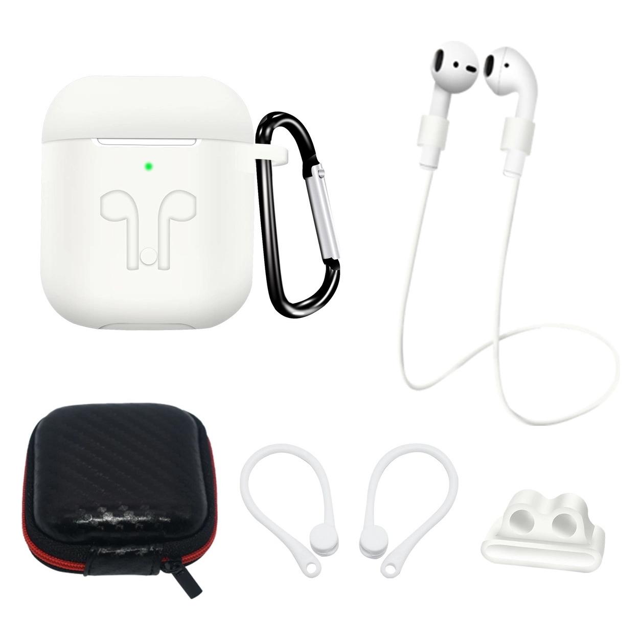 Hurtel Silikonhüllen-Set für AirPods 2 / AirPods 1 + Hülle / Ohrbügel / Umhängeband / Uhrenarmbandhalter / (Kopfhörer Hülle) (1404978613)