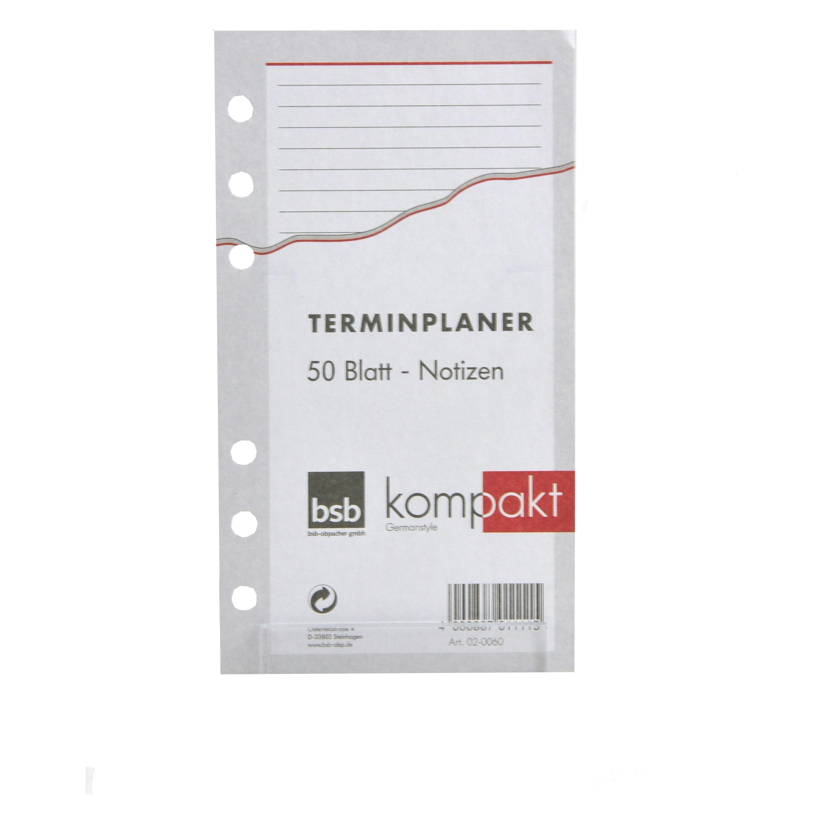 BSB-Obpacher Einlagen für Timer ca. A6 liniert 50 Blatt (A6) (02-0060)