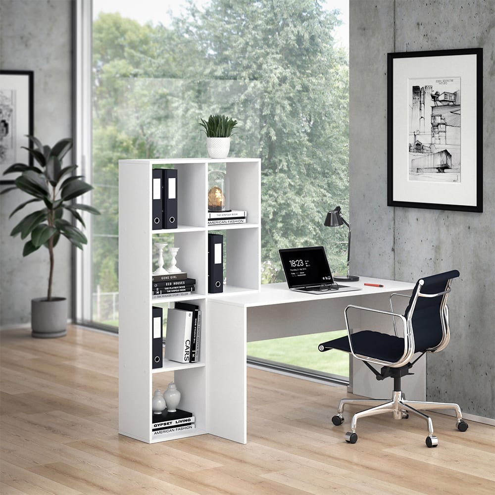 Vicco Bureau blanc 166.8x143cm Blanc 167x143x59cm