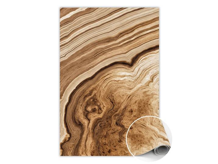 Tulup Vinyl Teppich 150x225 cm Holzmaserung, Braun, Kunststoff, Rechteckig, 150x225 cm, Teppiche und Böden, Teppiche, Outdoorteppiche