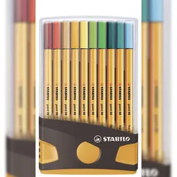 STABILO  2527544 STABILO Fineliner point 88, 20er ColorParade, grau/orange