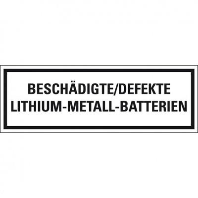 Aufkleber I Verpackungszeichen Defekte Lithium Metall.., deutsch, Folie, seewasserbeständig, 500/Rolle, IMDG-Code, GGVSEB, ADR