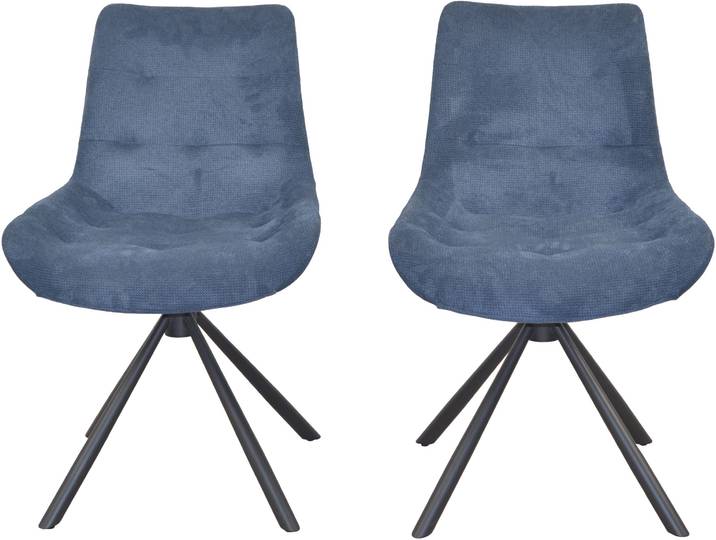 Polsterstuhl, blau (blau, schwarz, blau), B:62cm H:85cm T:55cm, HOFMANN LIVING AND MORE, Stühle, Polsterstuhl