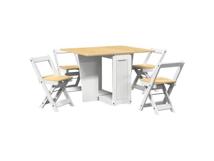 vidaXL 5-TLG. Butterfly-Esstisch-Set Corona Weiß Kiefernholz