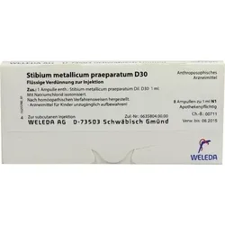 STIBIUM METALLICUM PRAEPARATUM D 30 Ampullen 8 ml